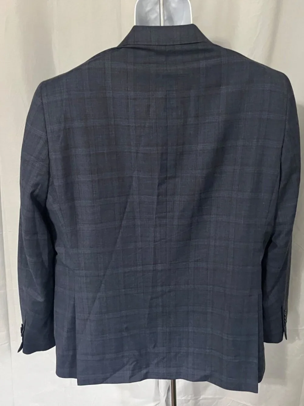 💼 Jack Victor Elite Men's Wool Sports Coat Blazer 44R Blue Plaid 👔
